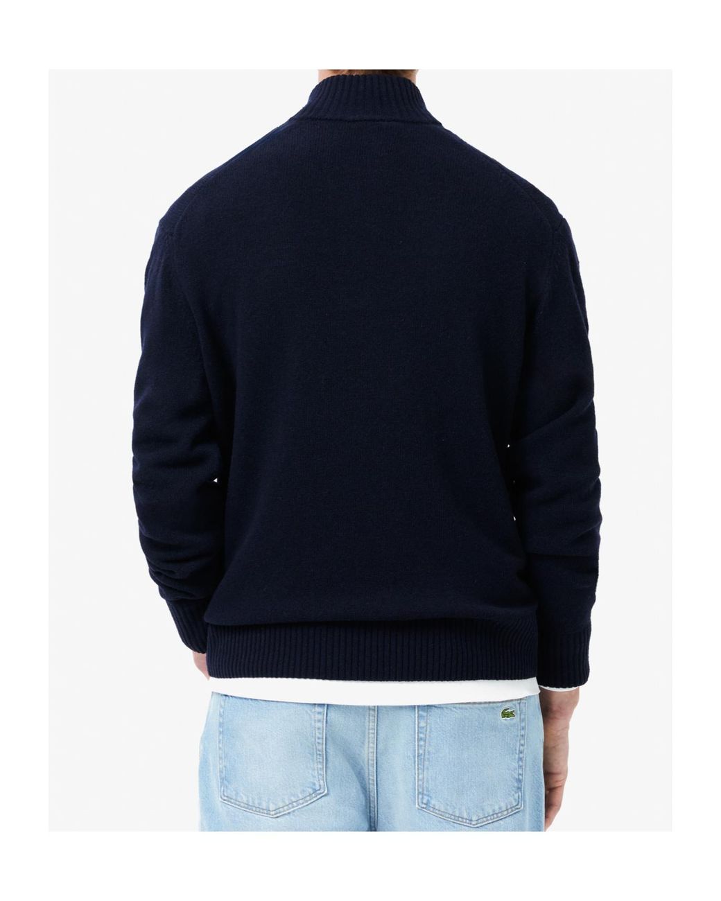 Lacoste Blue Half Zipper Sweater for men
