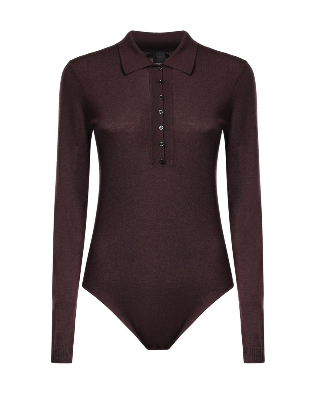 Pinko Purple Long-Sleeve Buttoned Bodysuit