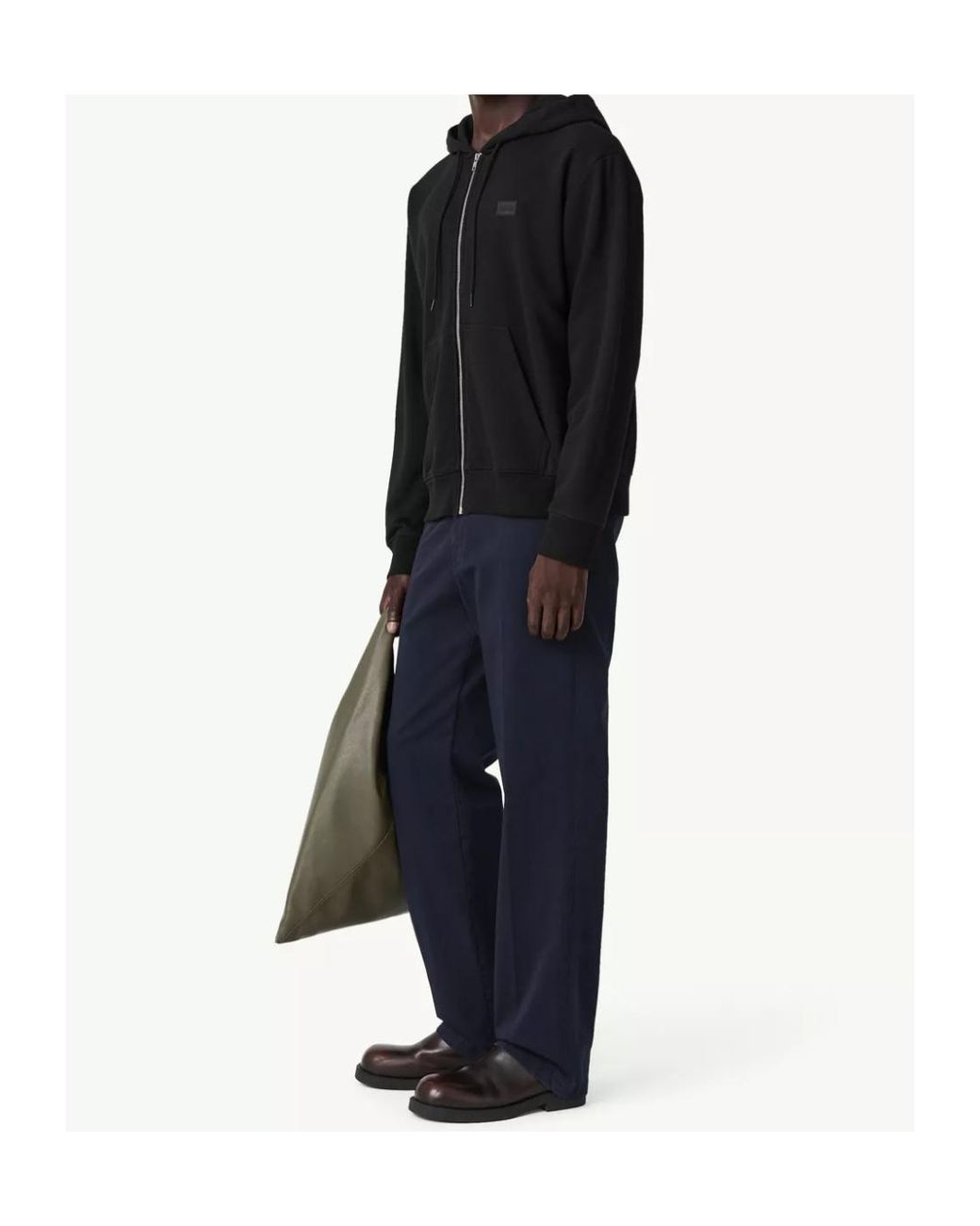 MM6 by Maison Margiela Black Logo-Patch Zip-Up Hoodie for men