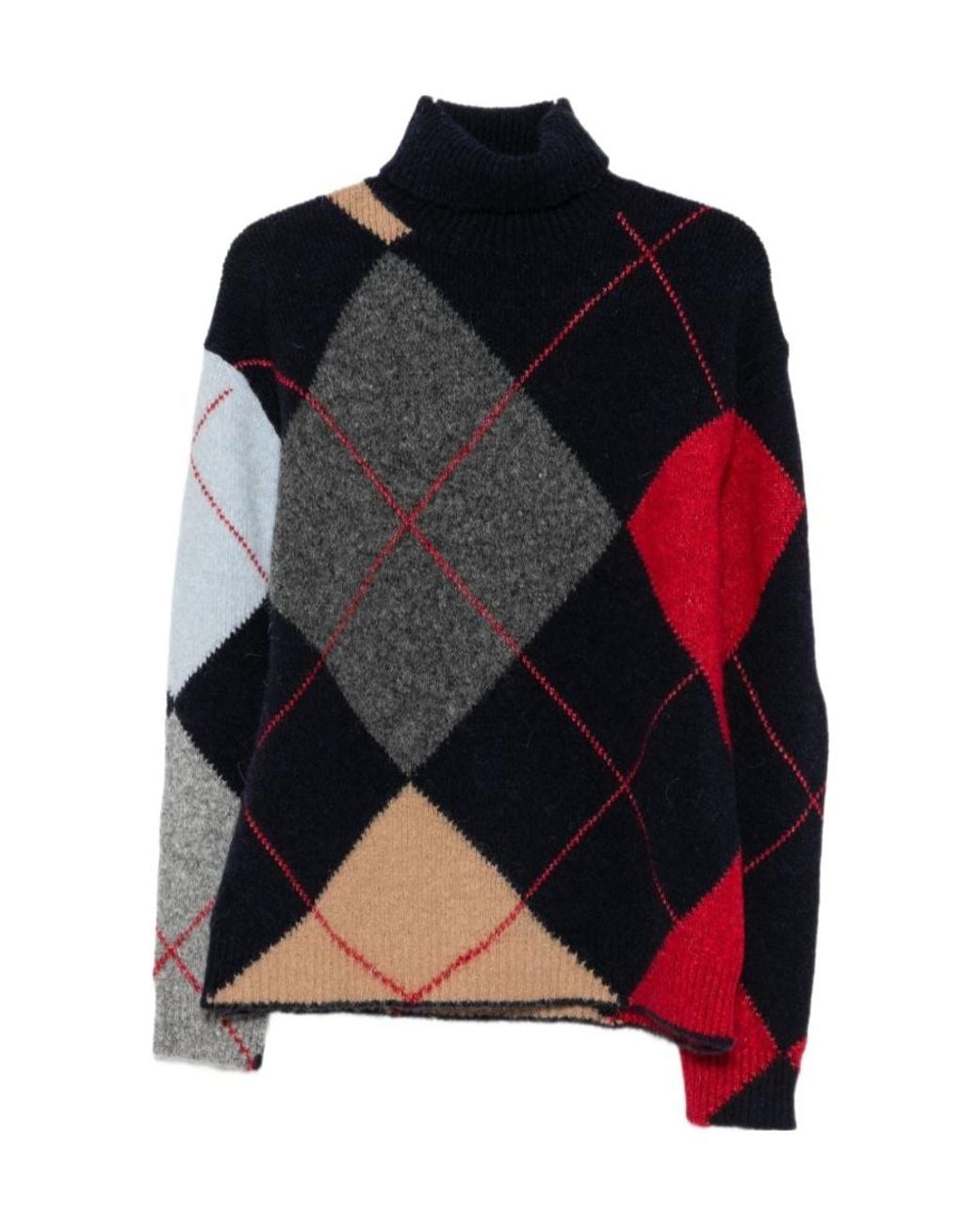 Semicouture Black Patterned High-Neck Sweater