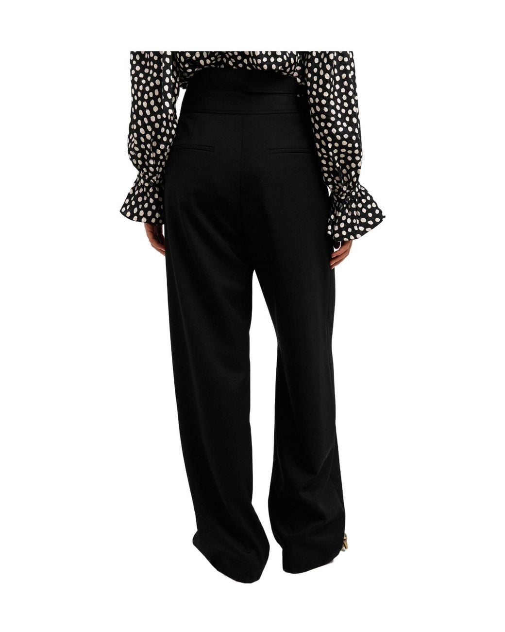 Chloé Black High-Waisted Straight Cropped Trousers