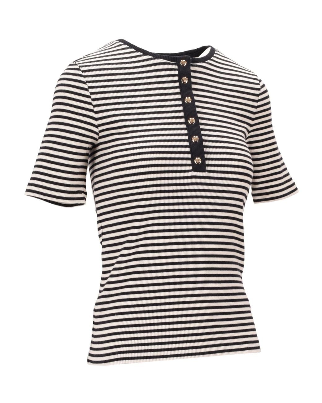 Anine Bing Black Alessia Striped Knitted T-Shirt