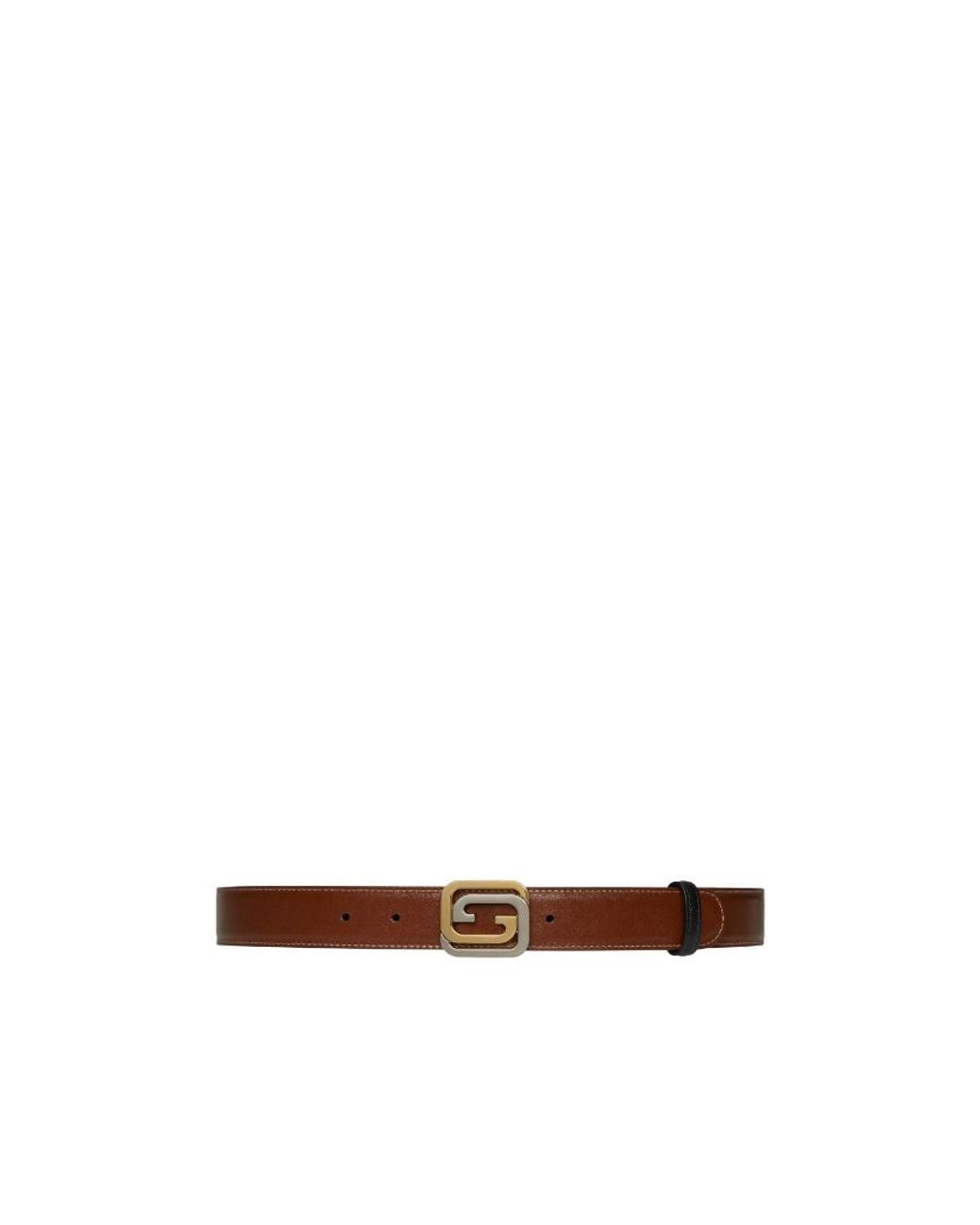 Gucci White Interlocking G Reversible Buckle Belt for men