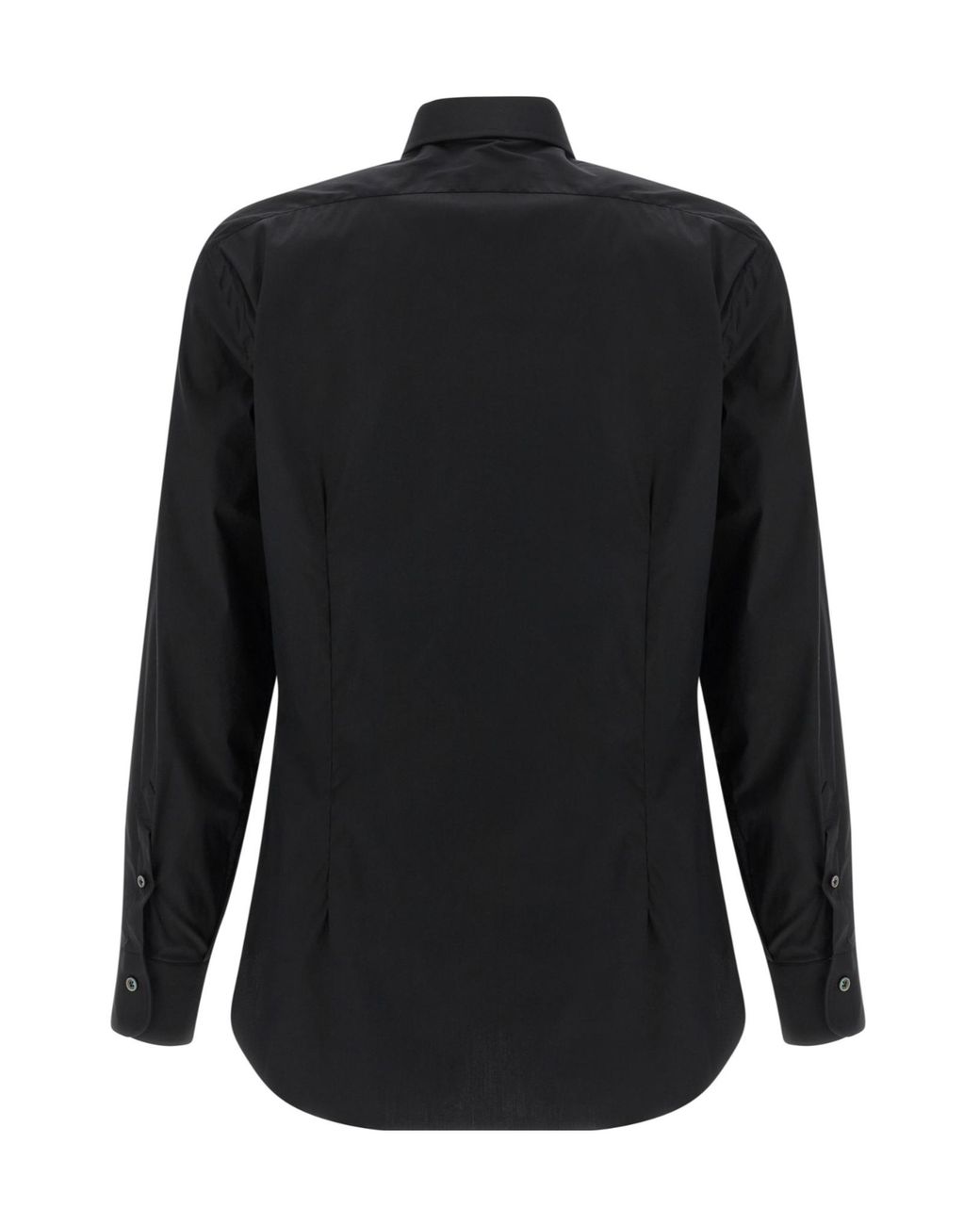 Barba Napoli Black Stretch Poplin Shirt for men