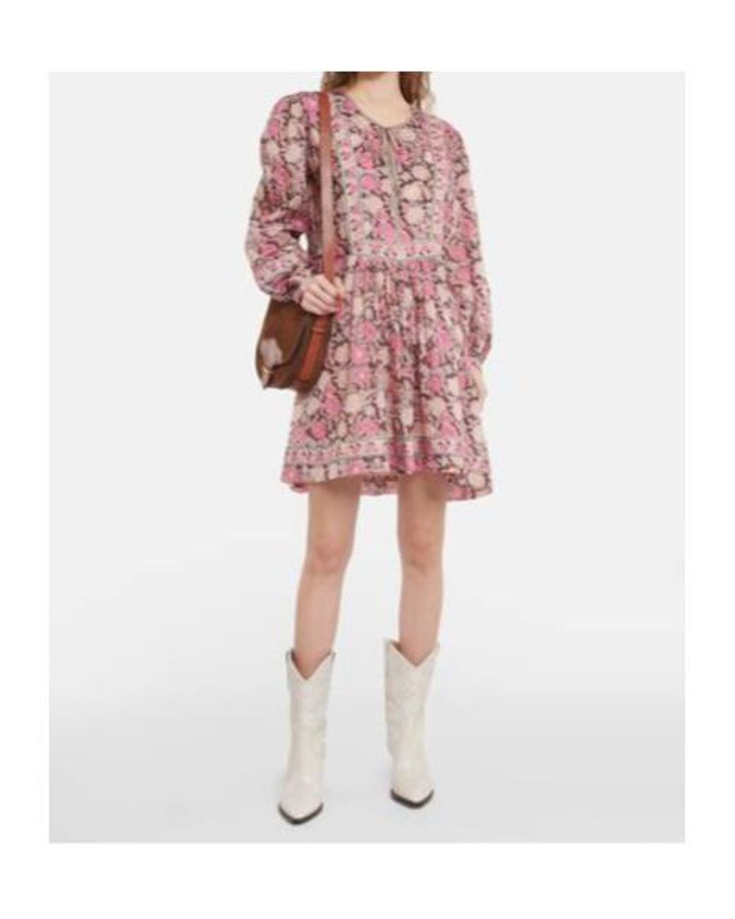 Isabel Marant Red Gilinesia Floral-Print Cotton Minidress