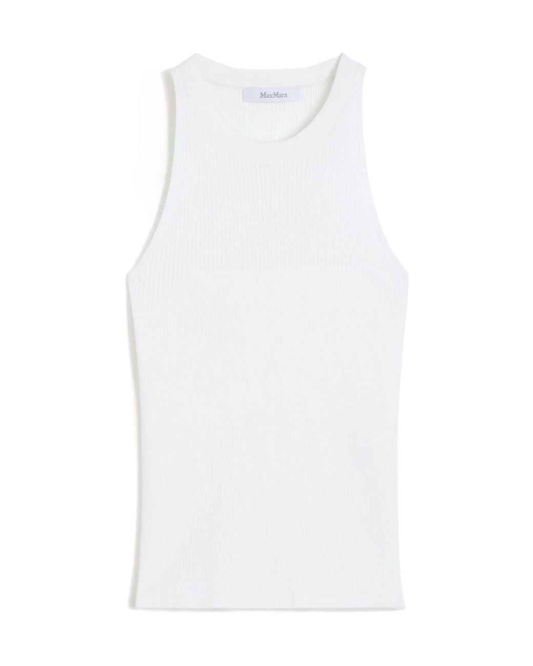 Max Mara White Viscose Yarn Top
