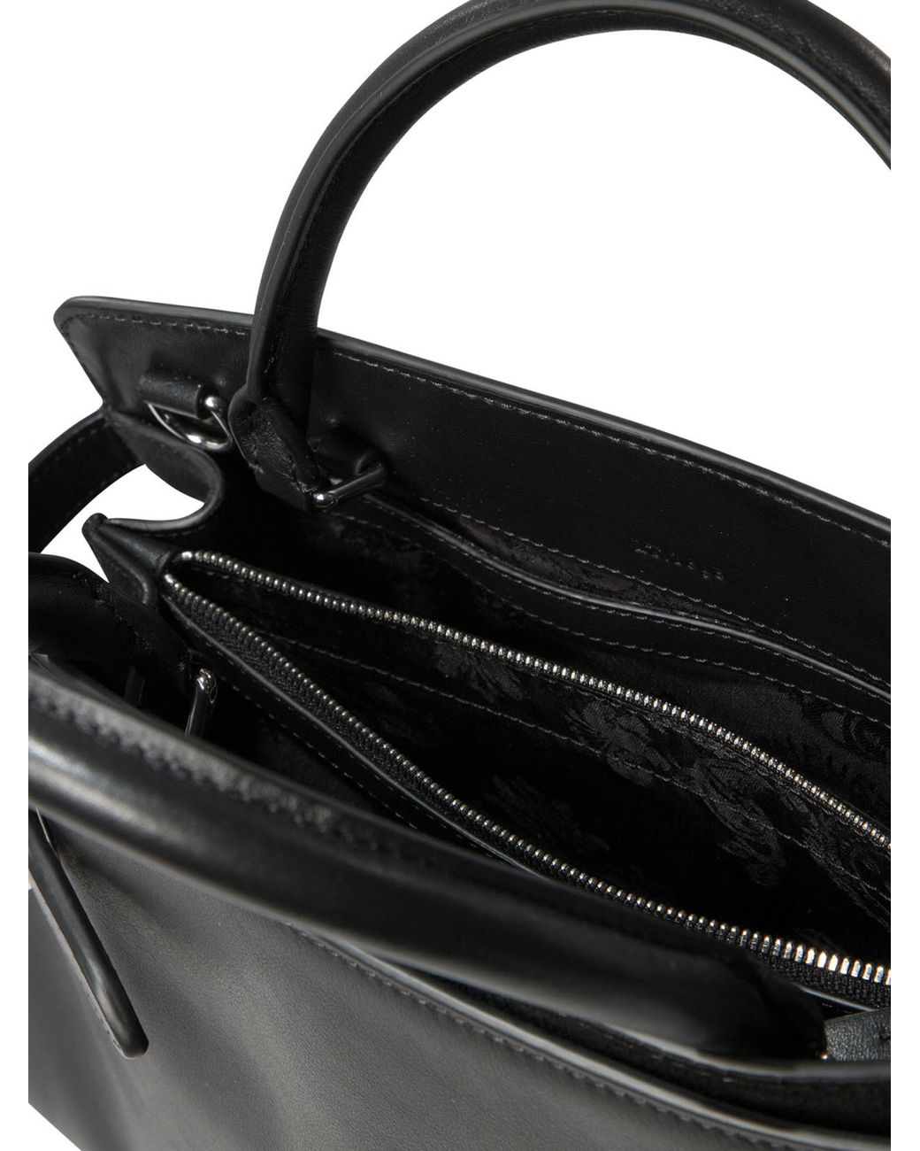 Le Tanneur Black Structured Top Handle Tote Bag
