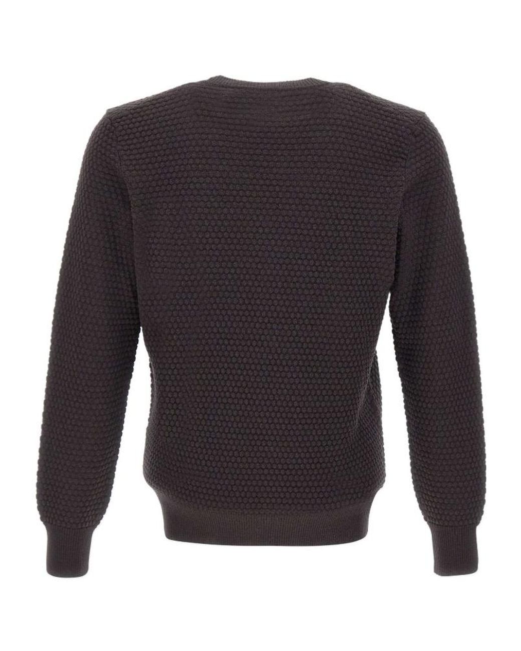 Kangra Cashmere Blue Kangra Textured Crew-Neck Knitted Jumper for men