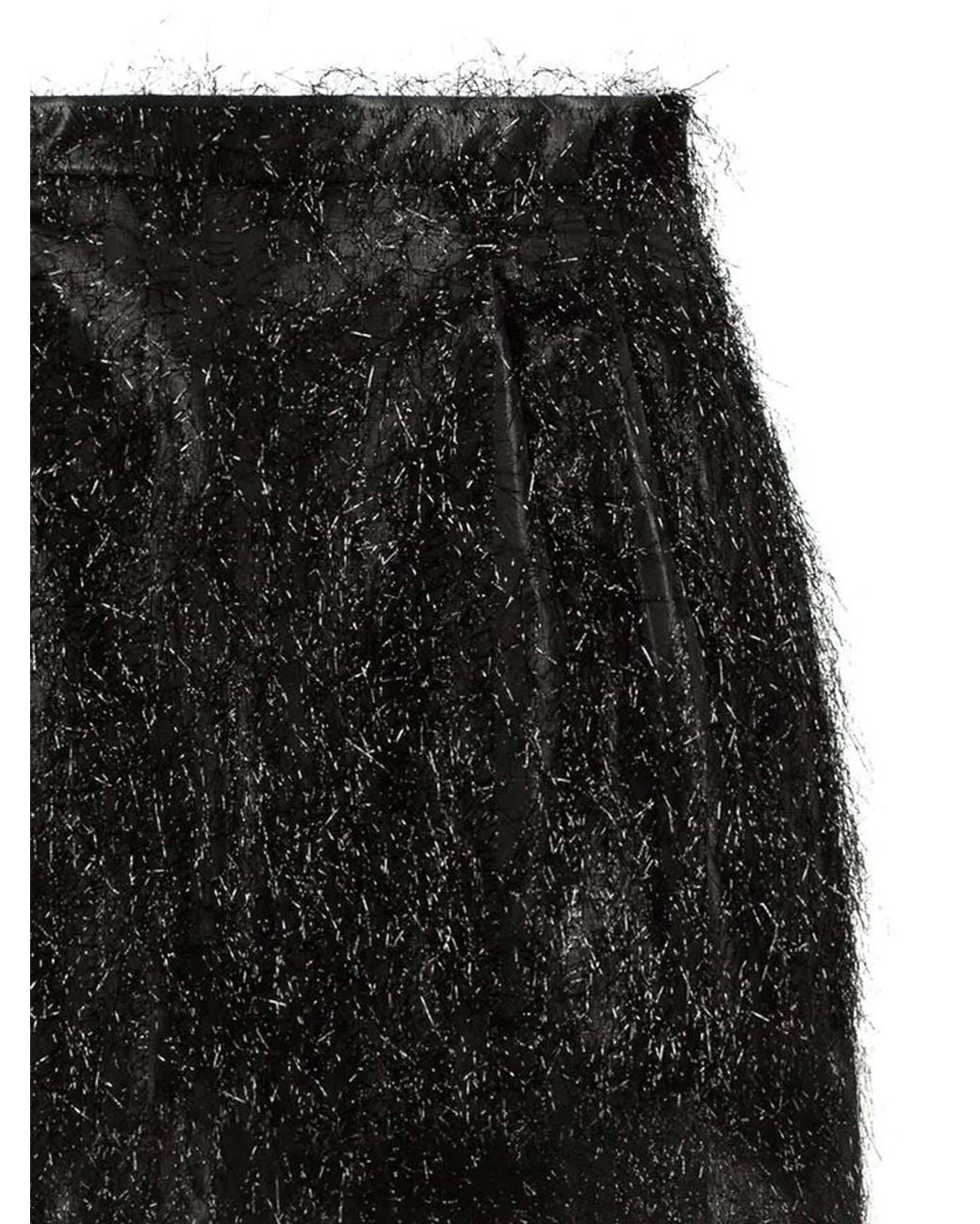 RED Valentino Black Rear-Zipped Mini Skirt