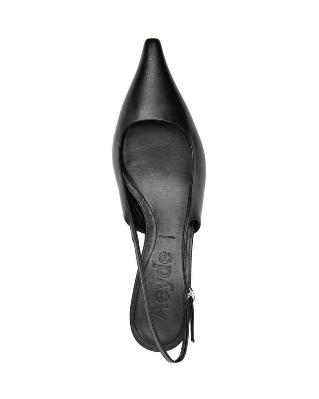 Aeyde Black Catrina Pointed-Toe Slingback Pumps