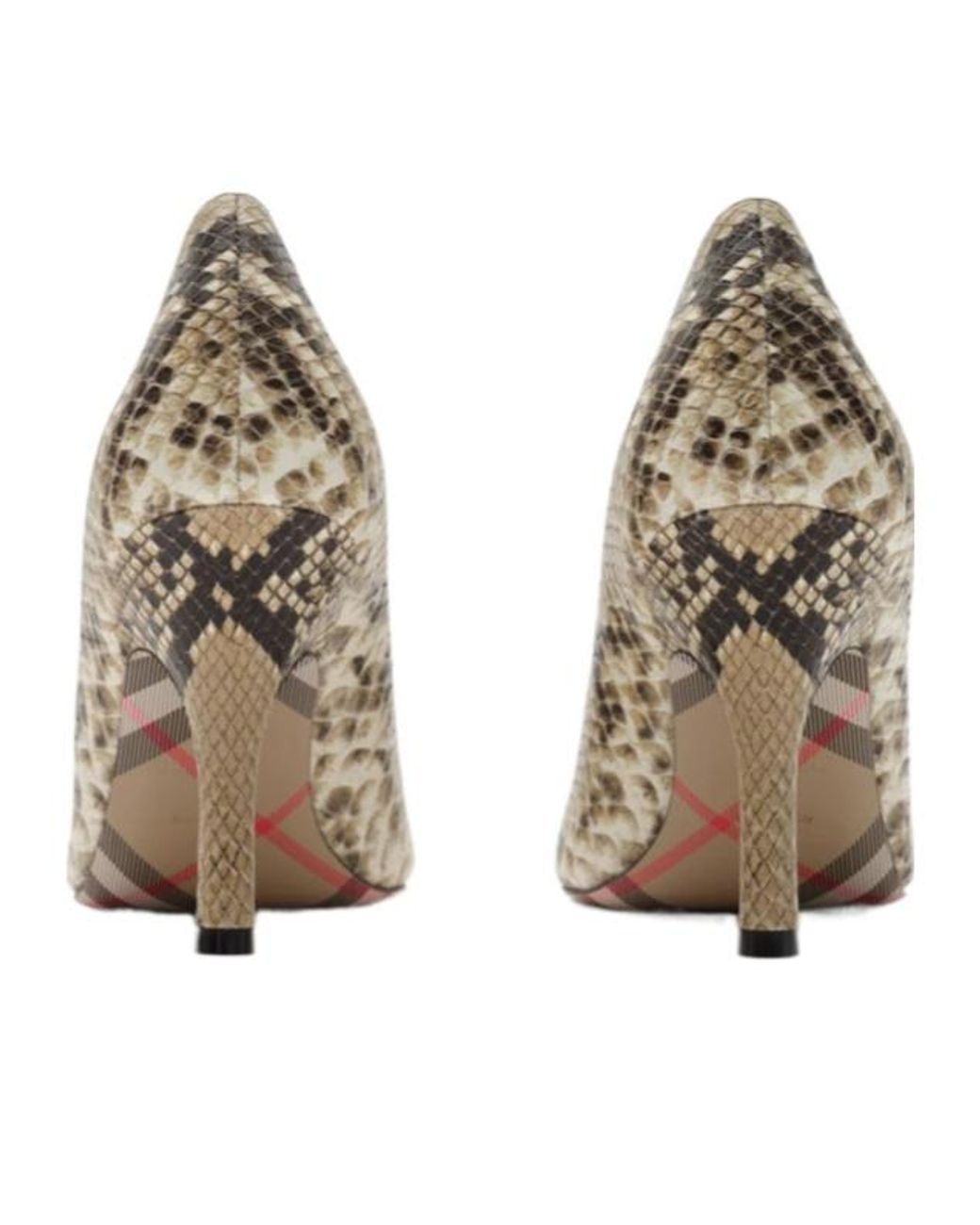 Burberry Metallic Python-Print Leather Dame High Pumps