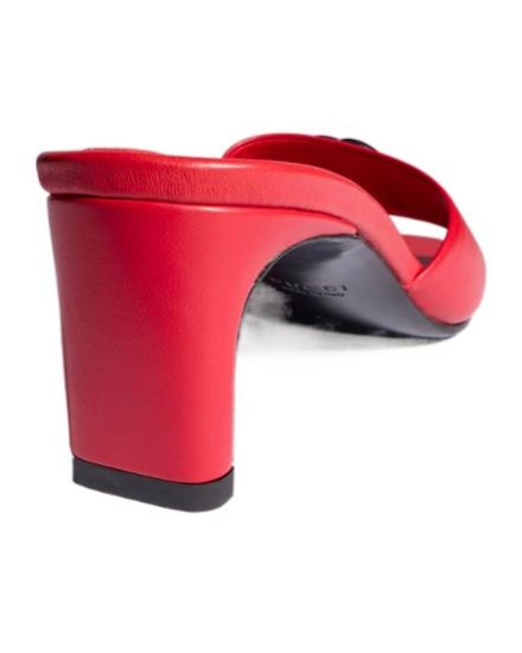 Gucci Red Slide Sandal With Double G