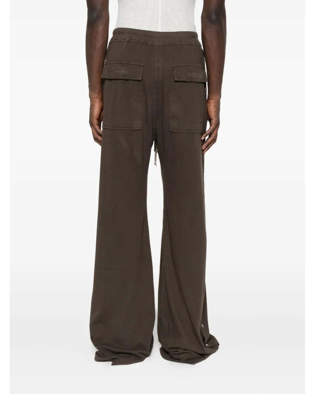Rick Owens Brown Pocket Detail Wide-Leg Trousers for men