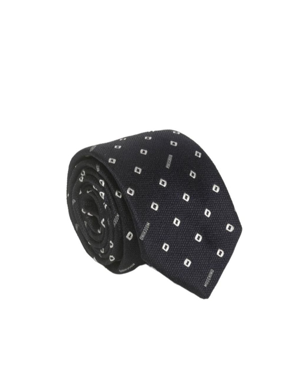 Moschino Black Logo Logo Tie for men