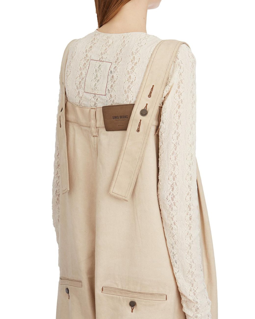 Uma Wang Natural Pleated Overalls