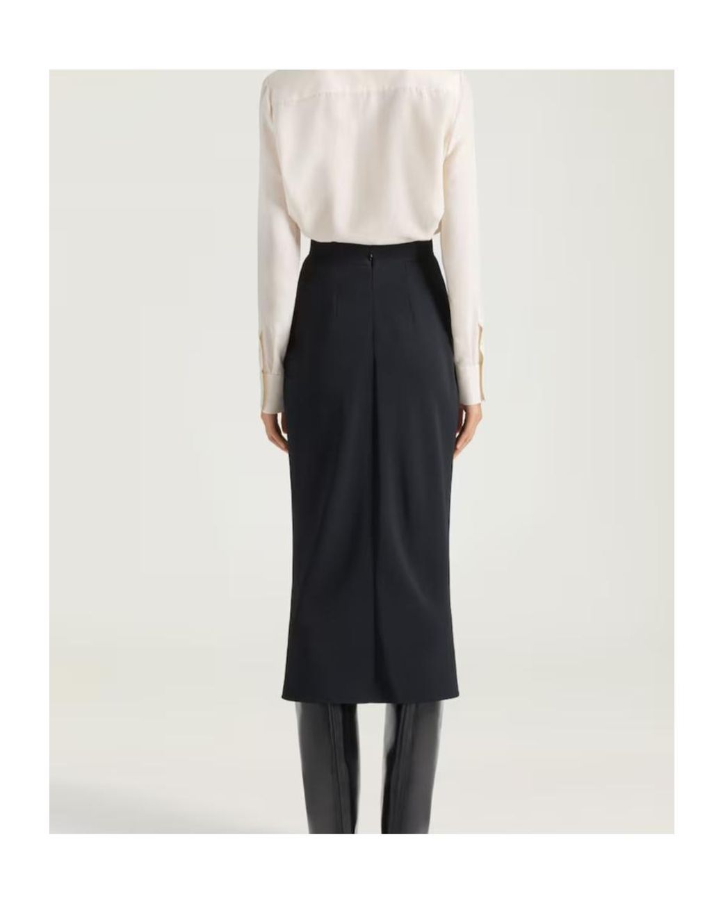 Givenchy Black Draped Midi Skirt
