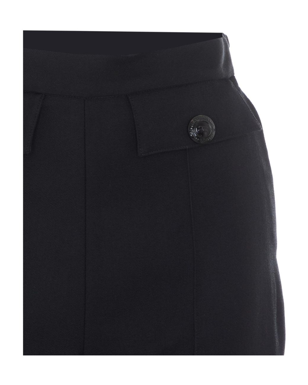 Elisabetta Franchi Black Button Detail Straight-Leg Pants for men