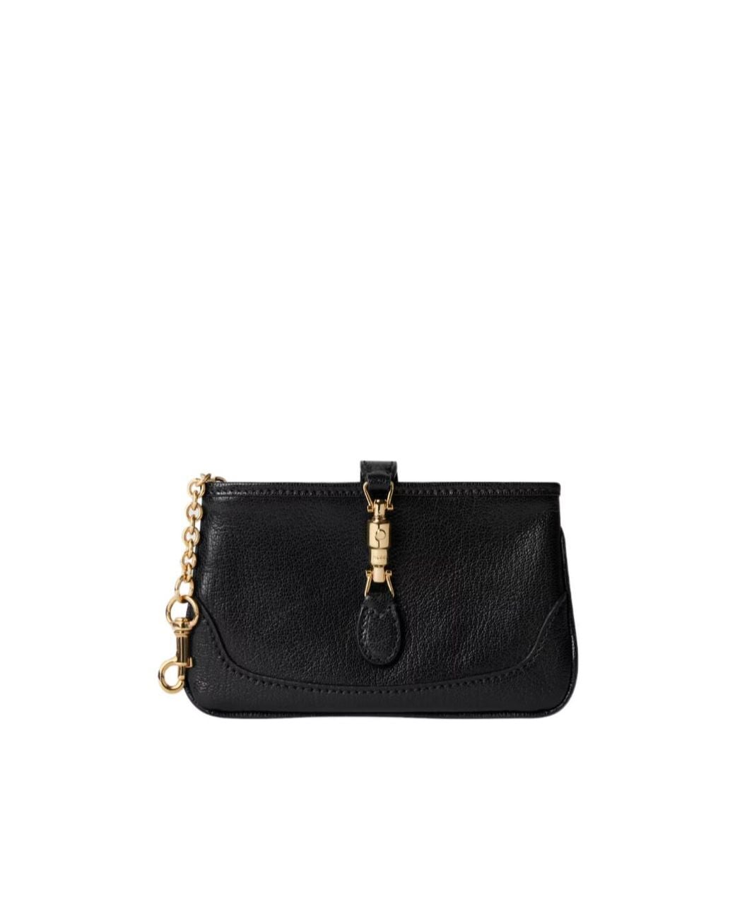 Gucci Black Jackie Zip Key Pouch
