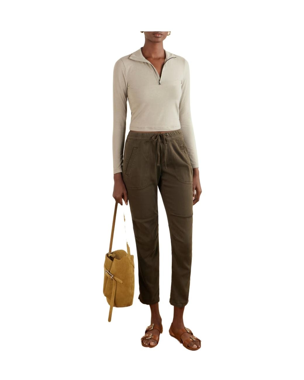 James Perse White Fitted Cropped Top