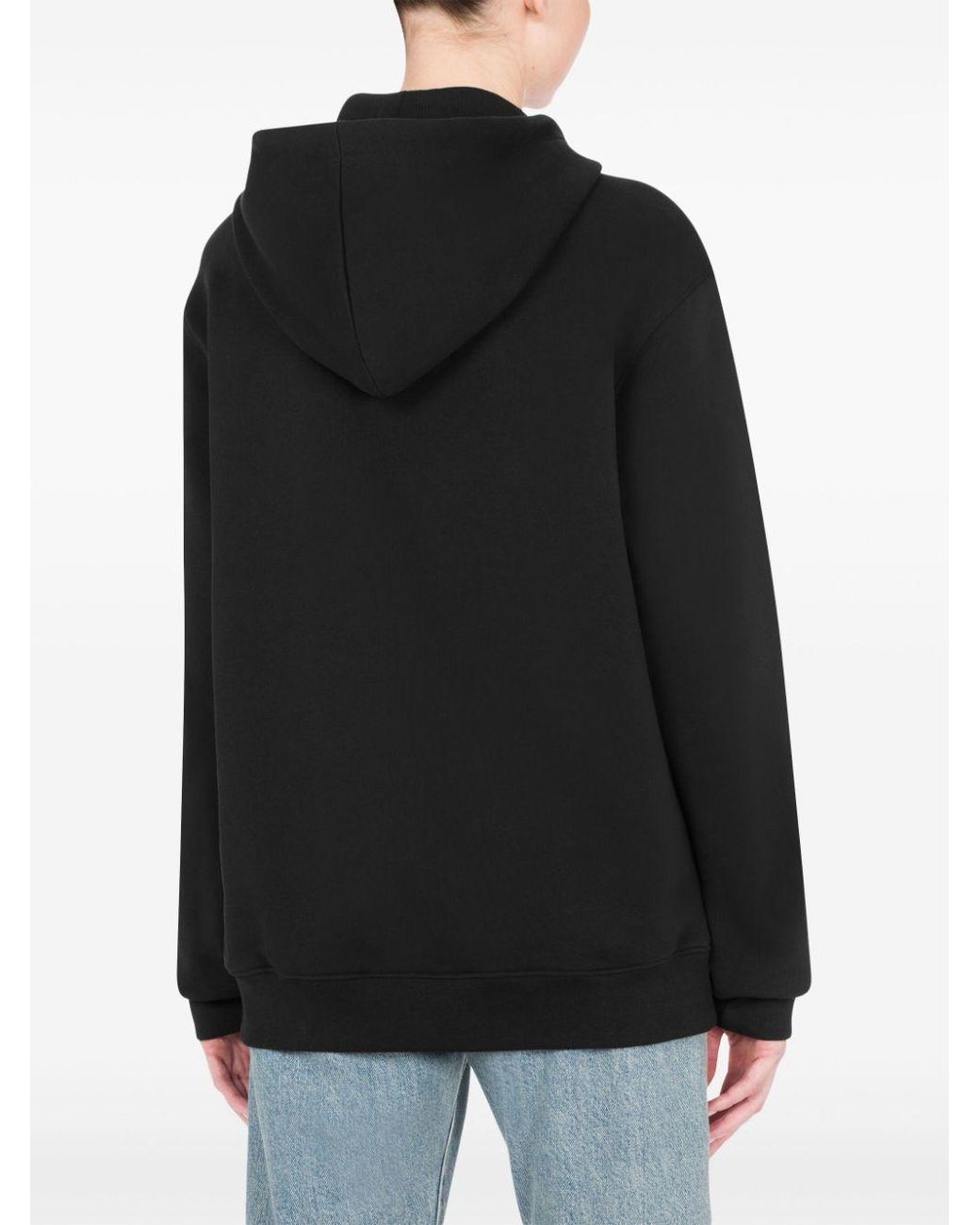 Moschino Black Smiley Printed Drawstring Hoodie