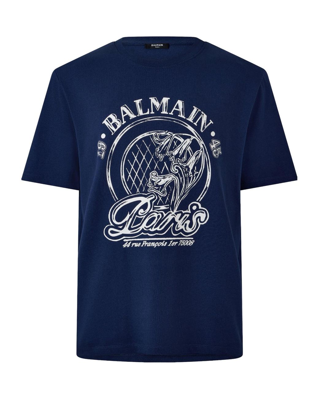 Balmain Blue Crewneck Shortsleeve Tee for men
