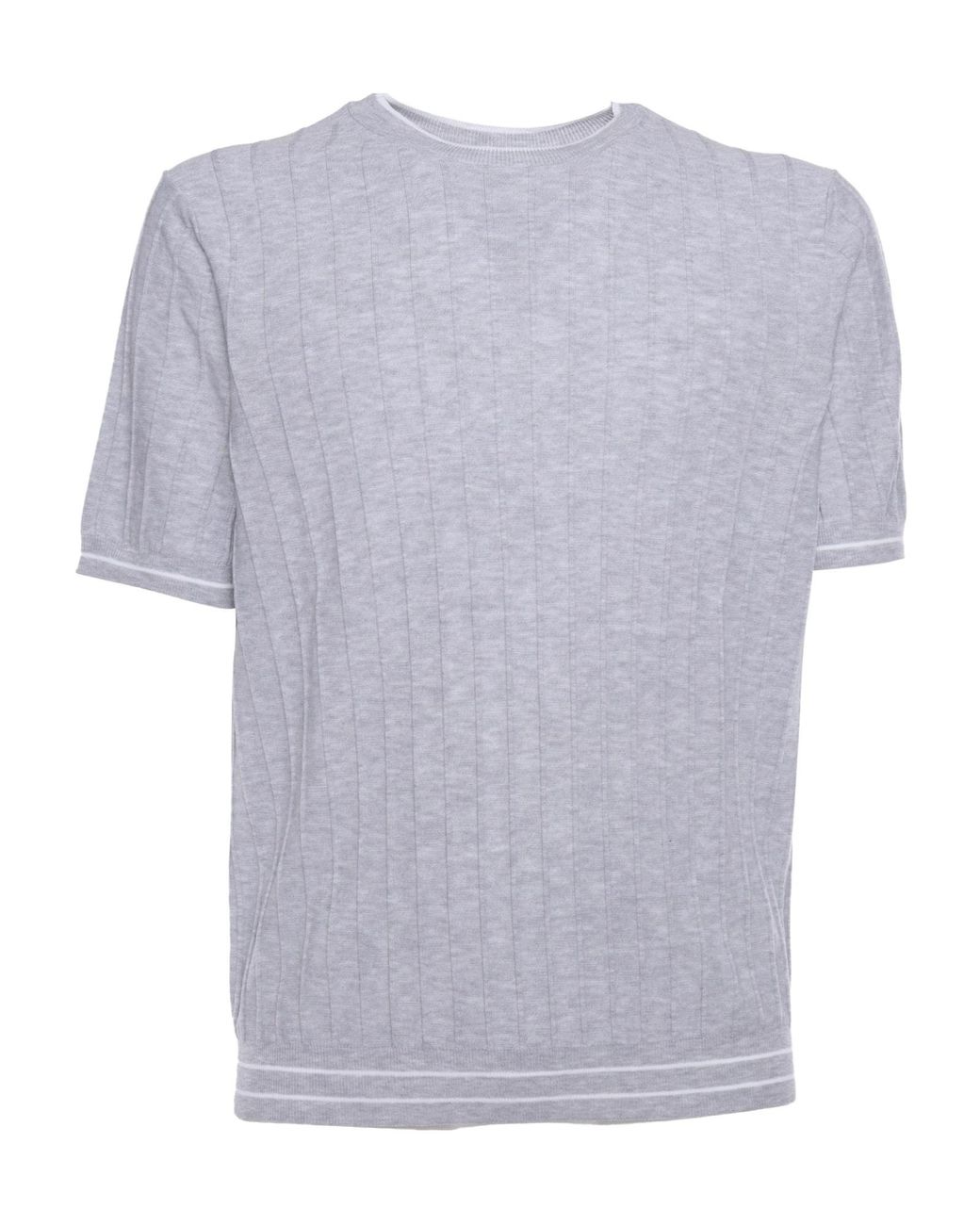 Peserico Blue Ribbed T-Shirt for men
