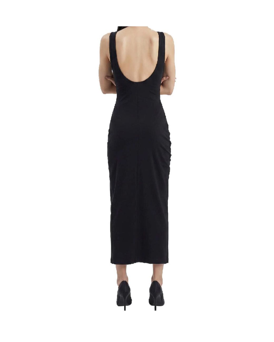 Wardrobe NYC Black Slit-Detailed Sleeveless Maxi Dress