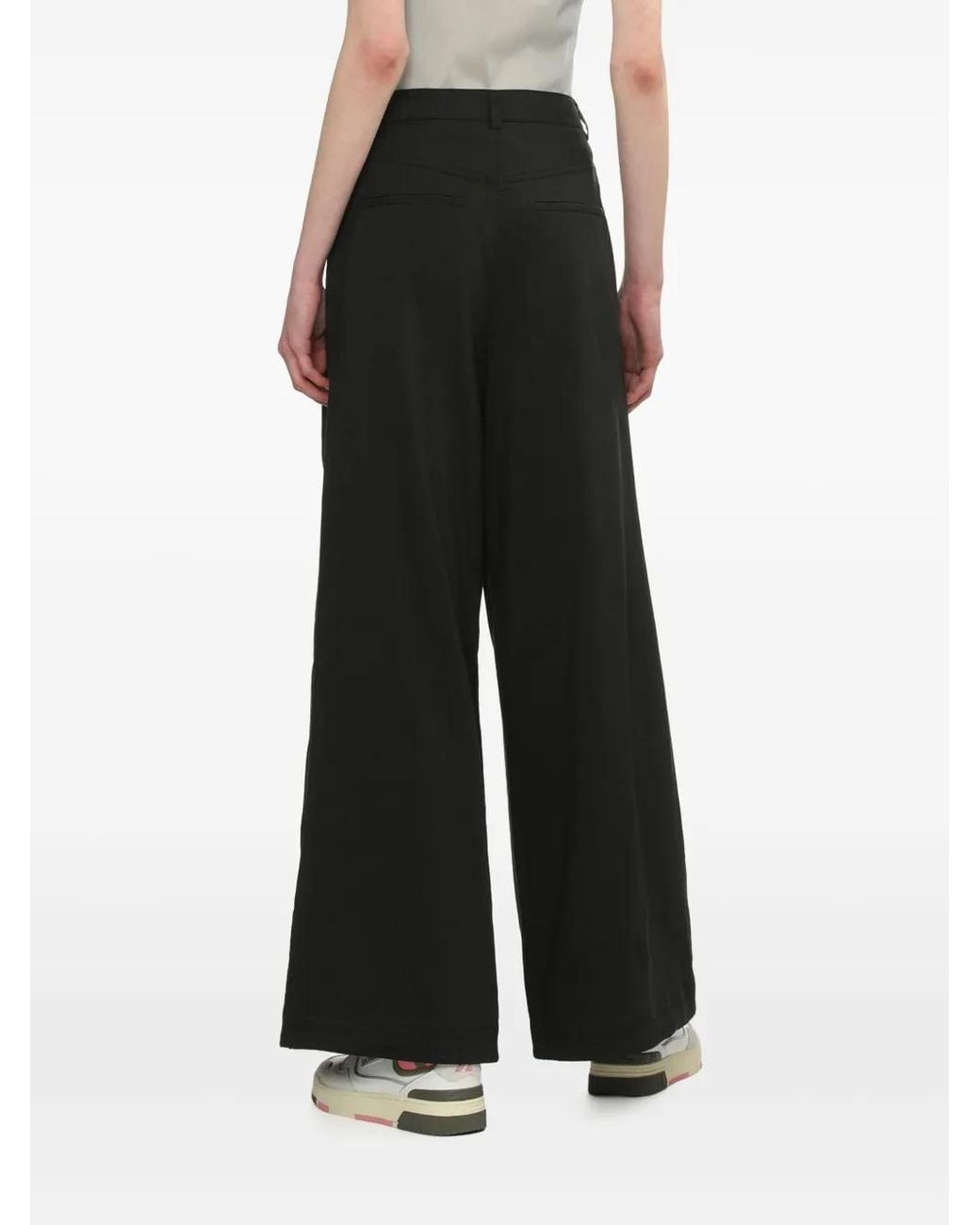 Low Classic Black Wide-Leg Trousers