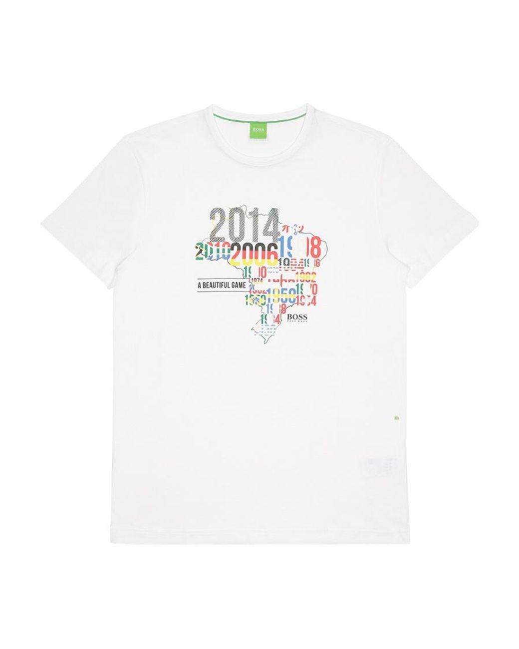 Boss White T-Shirt With Round Neck And Short Sleeves for men