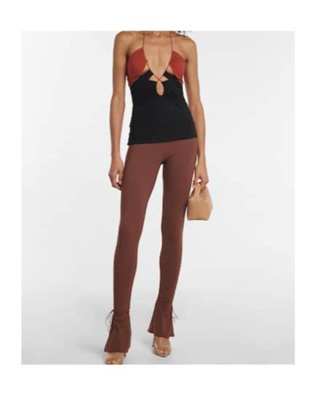 Nensi Dojaka Black Cutout Halterneck Top