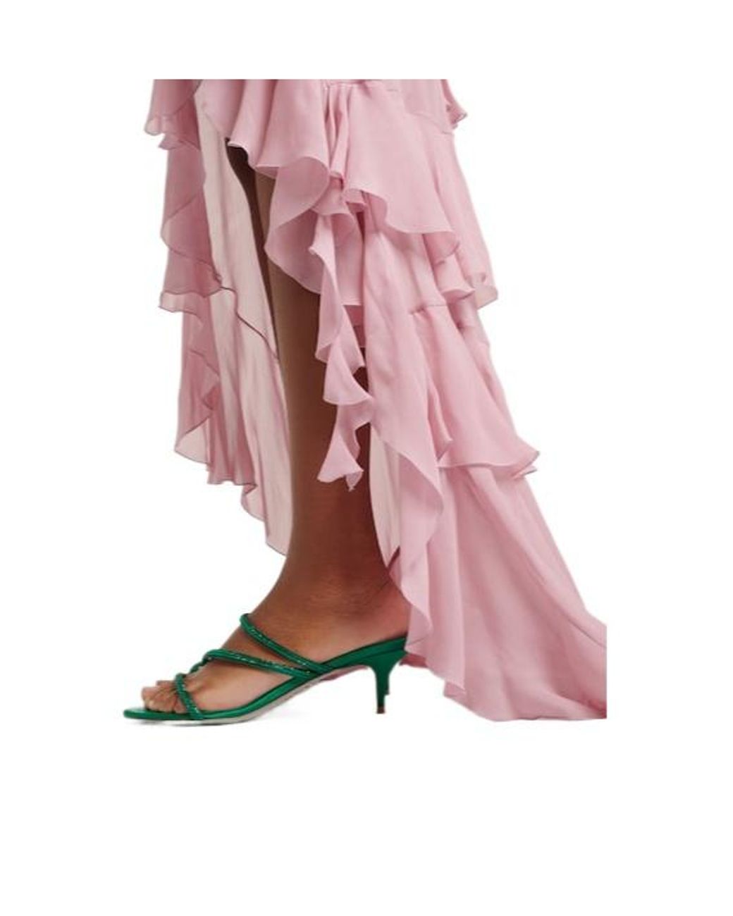Rene Caovilla Green Shiny Crystal Sandals