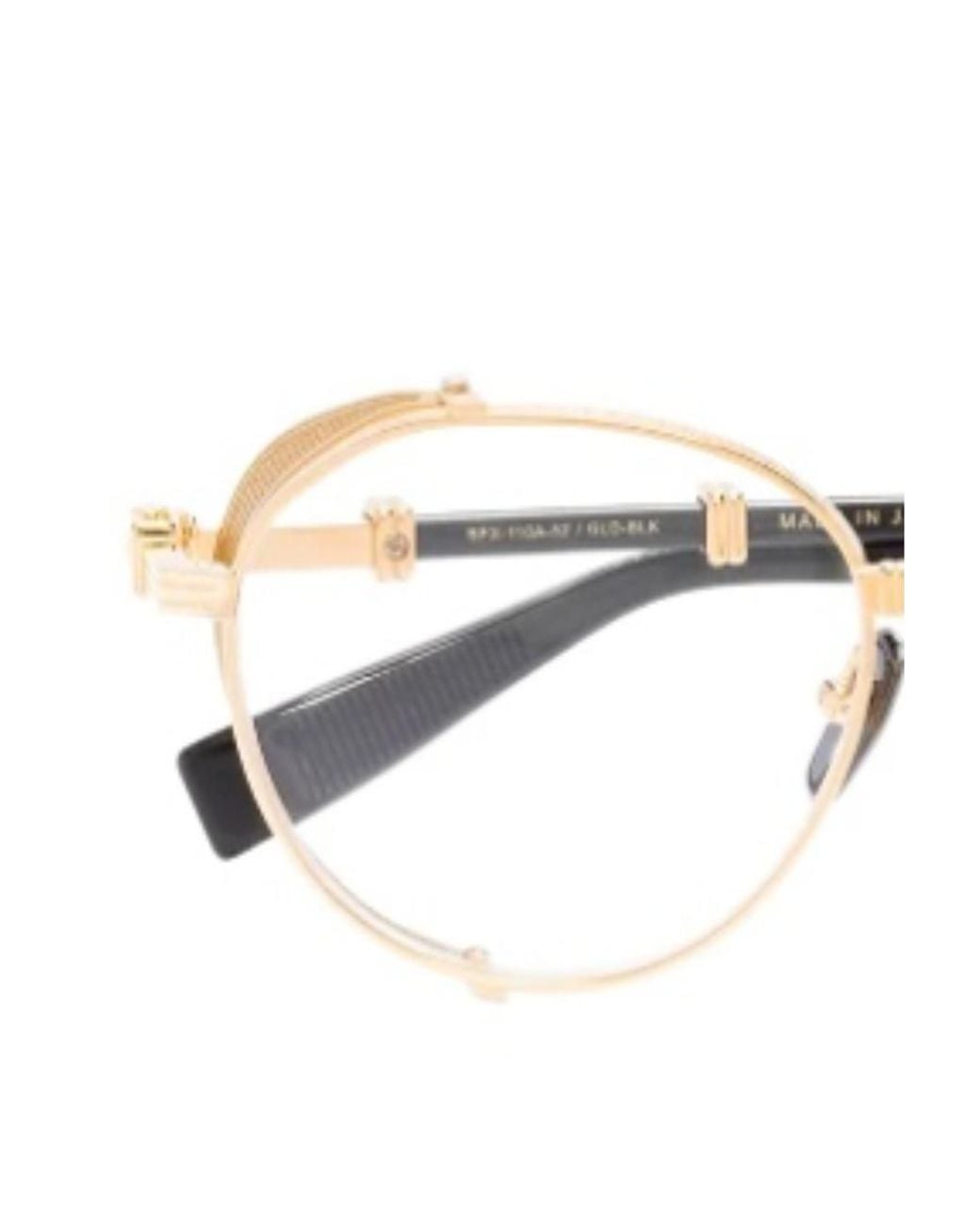 Balmain White Bpx110A52 Round-Frame Glasses