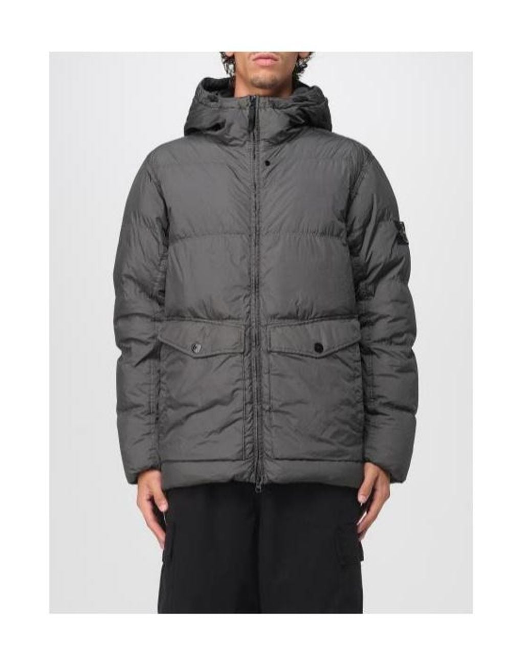 Stone Island Black Winter Jackets for men