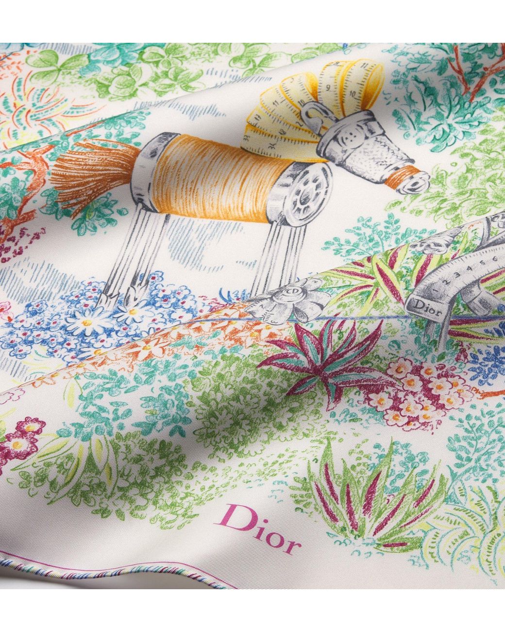 Dior Blue Charming Garden90 Square Scarf