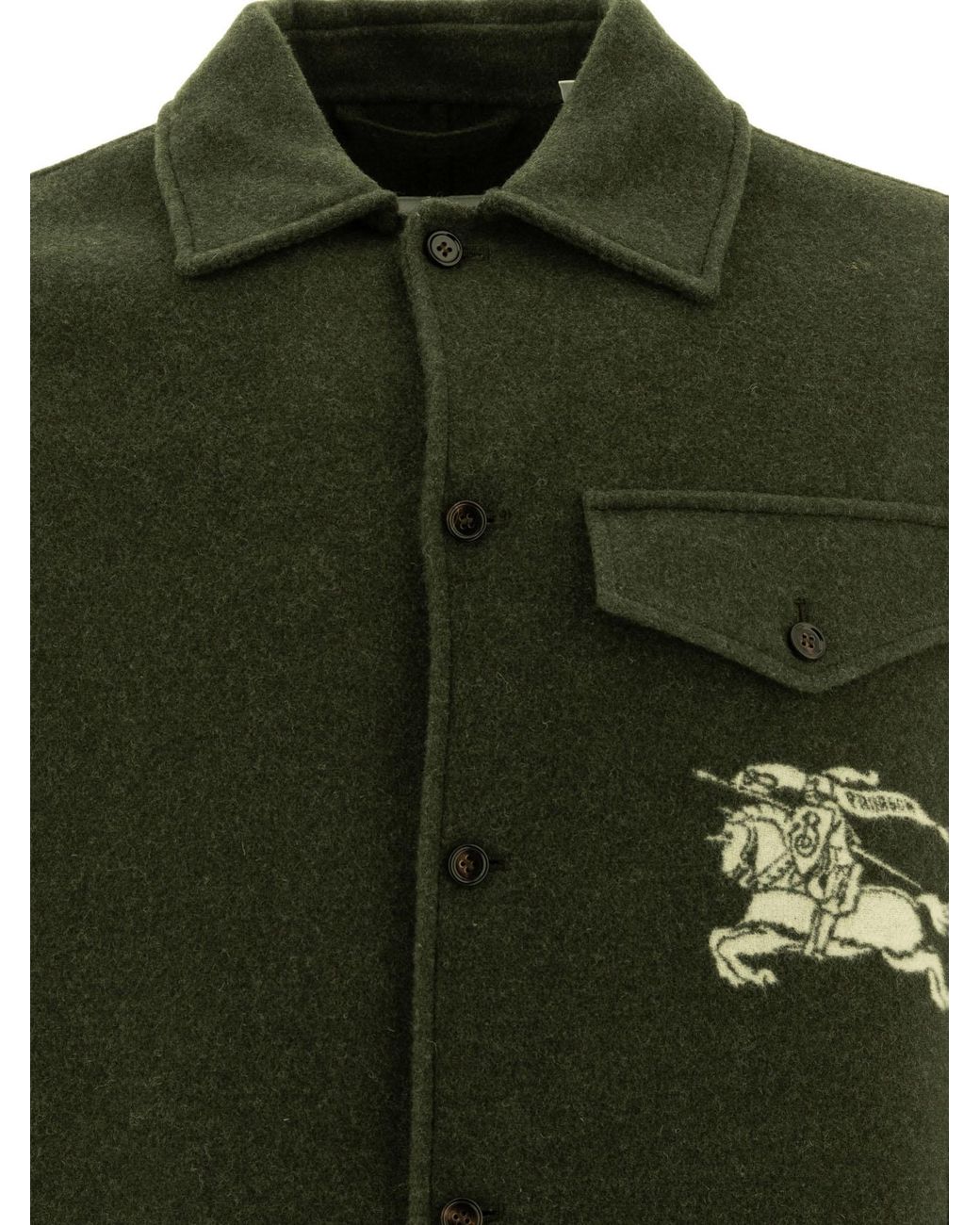 Burberry Green Ekd Motif Stripe Detailed Jacket for men