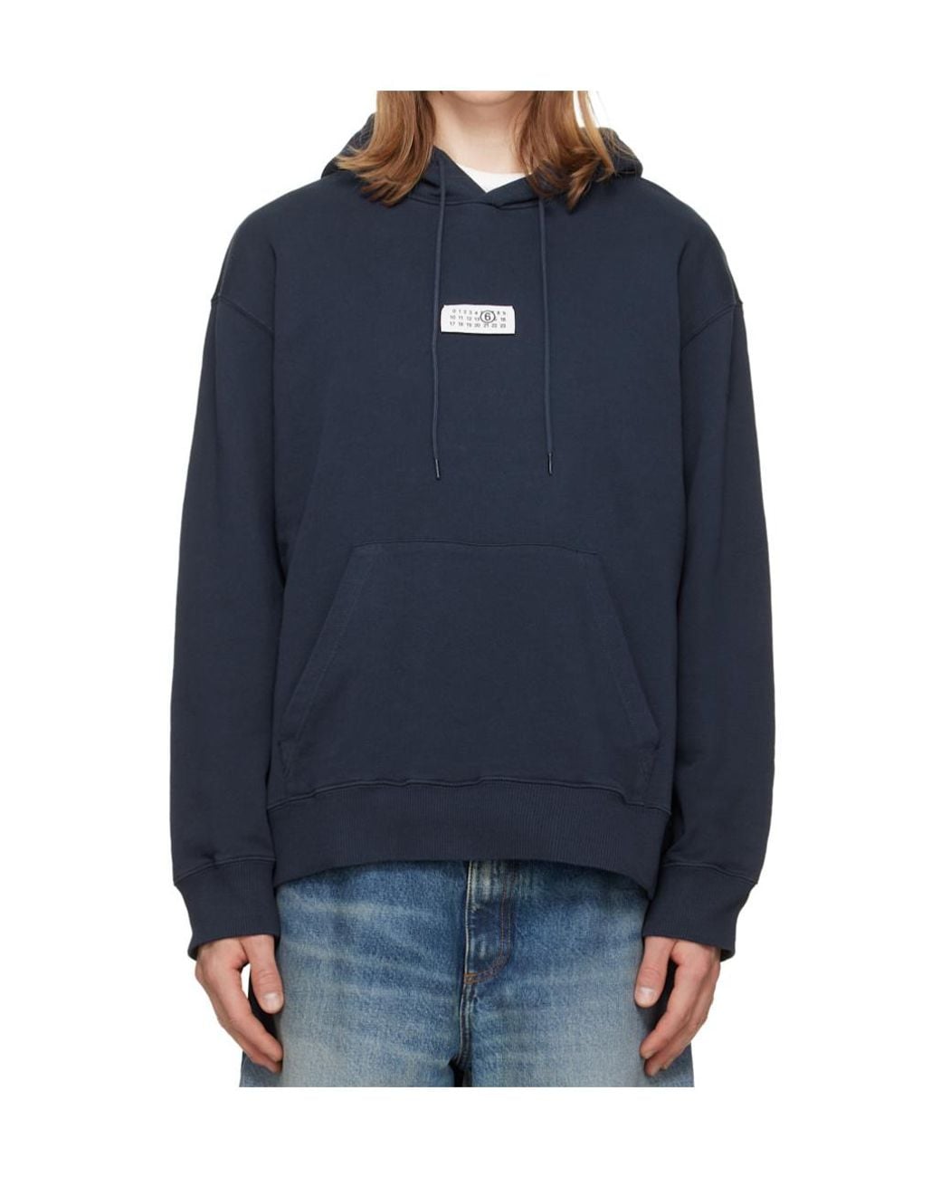 MM6 by Maison Margiela Blue Number Label Hoodies for men