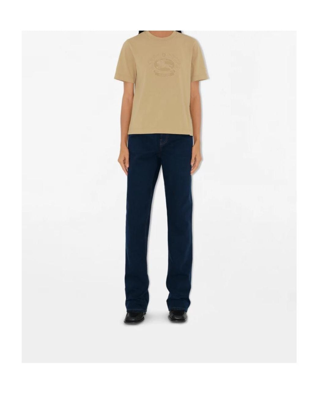 Burberry Natural Logo-Embroidered Crewneck T-Shirt