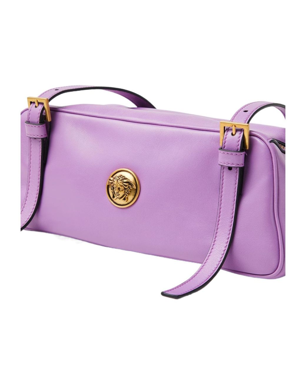 Versace Purple Emblème Bowling Bag