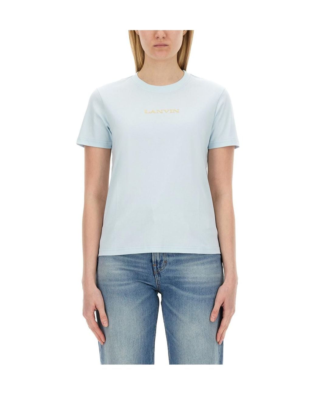 Lanvin Blue Crewneck Short-Sleeved T-Shirt