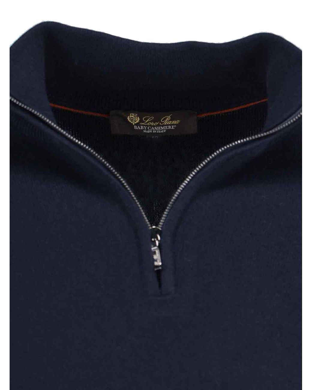 Loro Piana Blue High-Necked Long-Sleeved Sweater for men