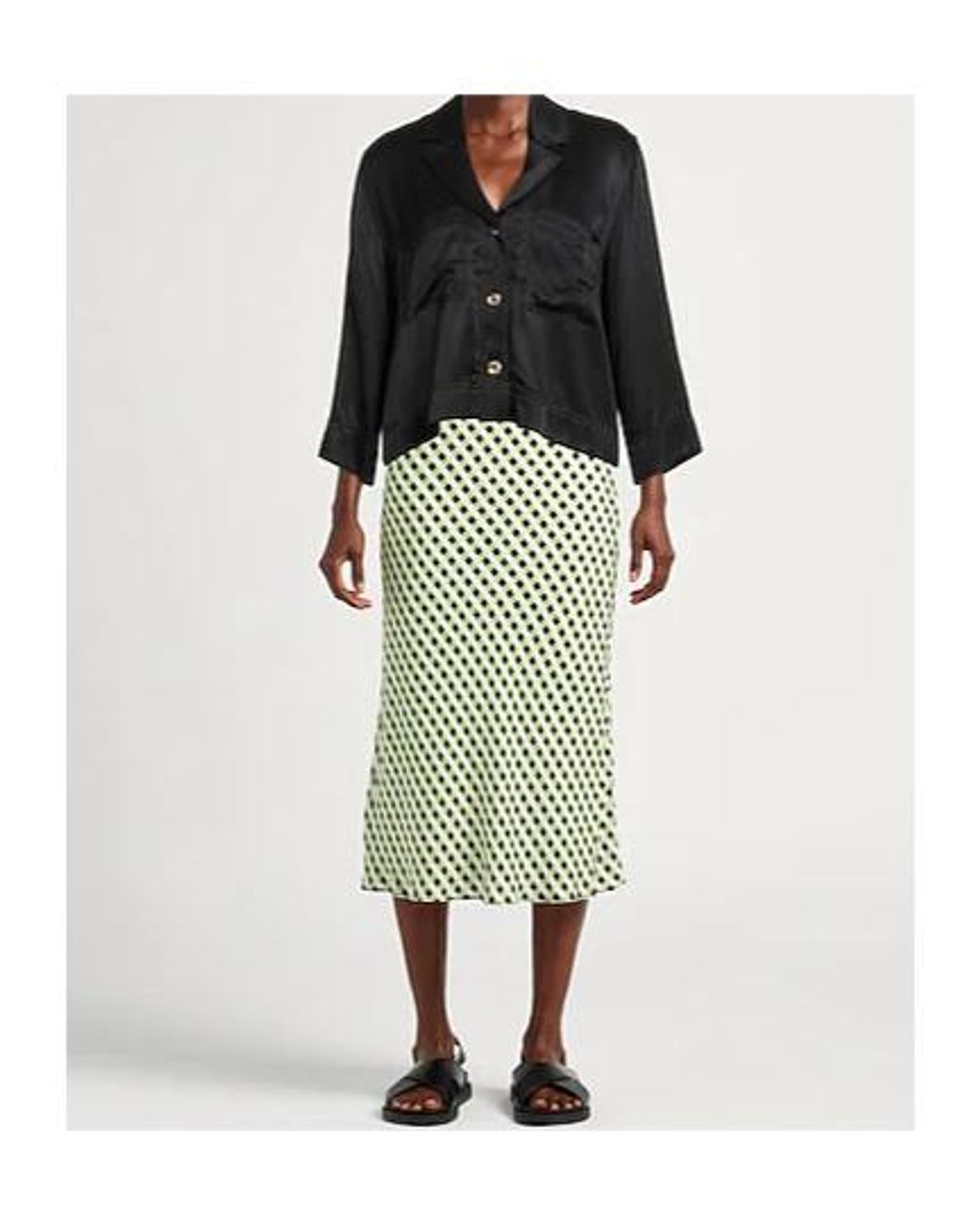 Ganni Black Solid Colour Shirts Blouses