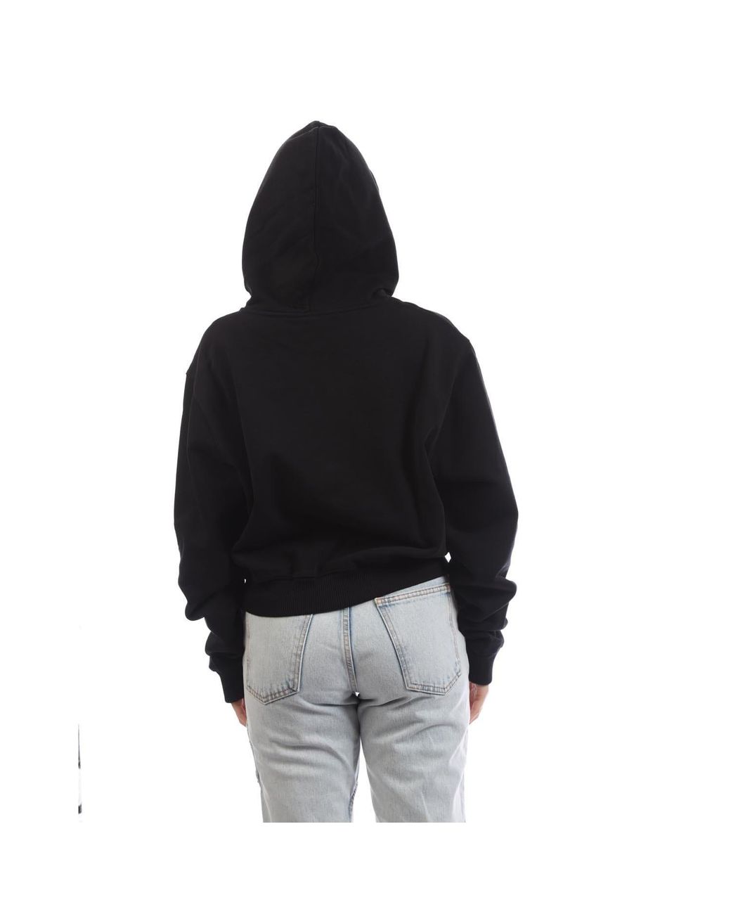 Off-White c/o Virgil Abloh Black Off Stamp Cropped Hoodie