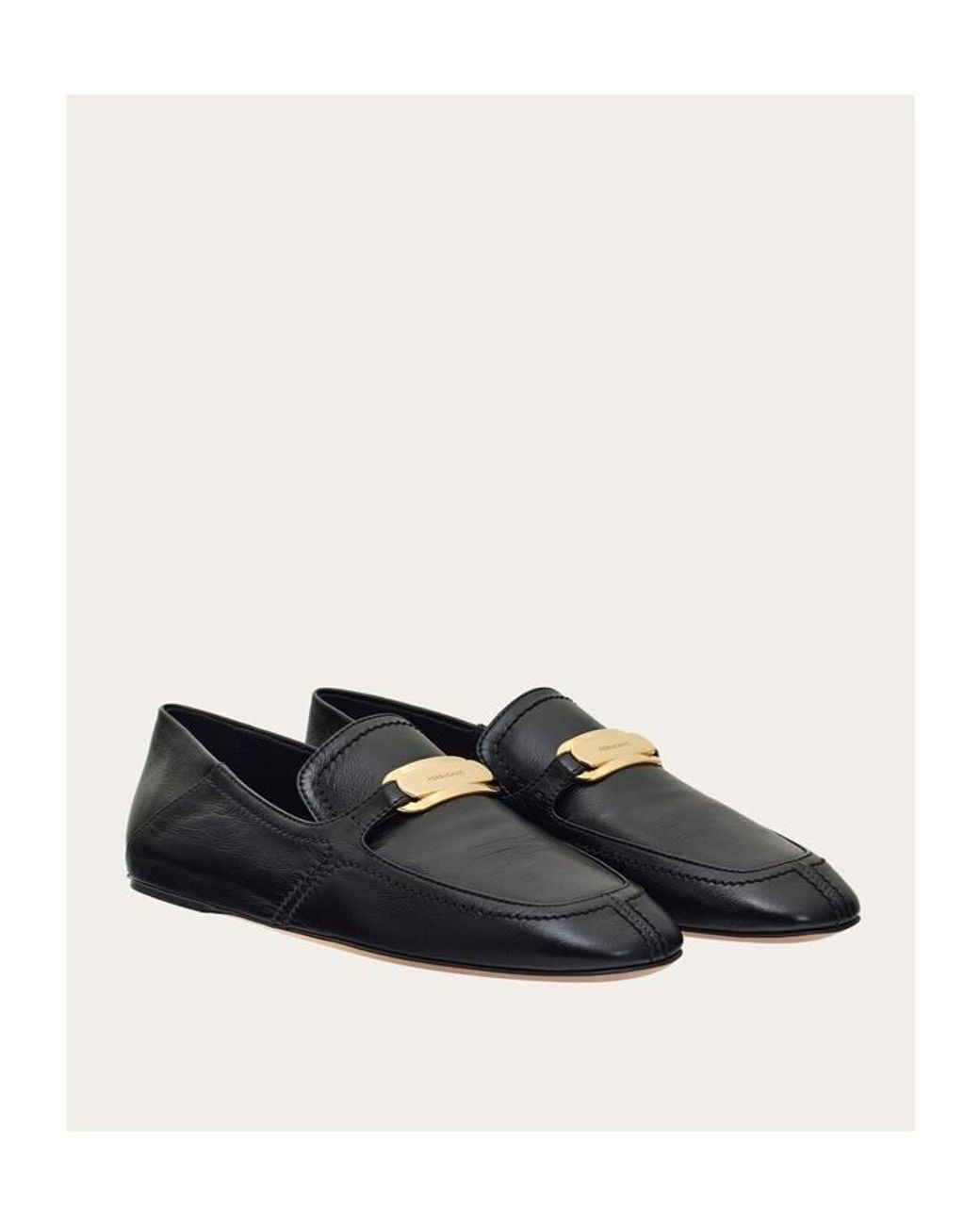 Ferragamo Blue Elaine Leather Loafers