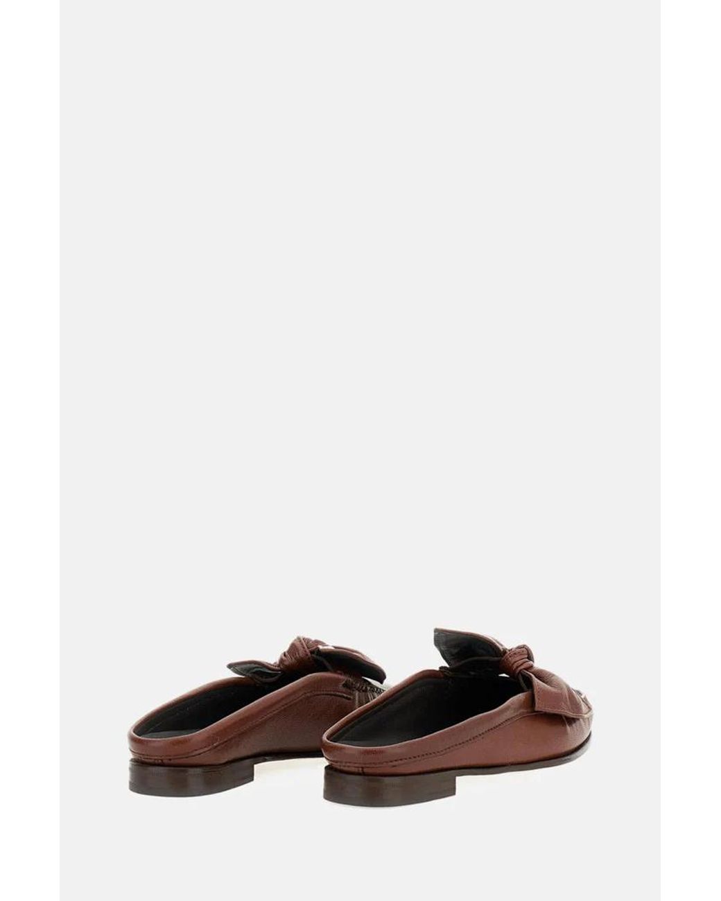 Hereu Brown Bow Detailed Flat Shoes