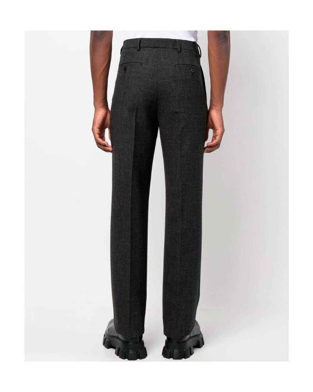 Prada Black Straight Suit Trousers for men