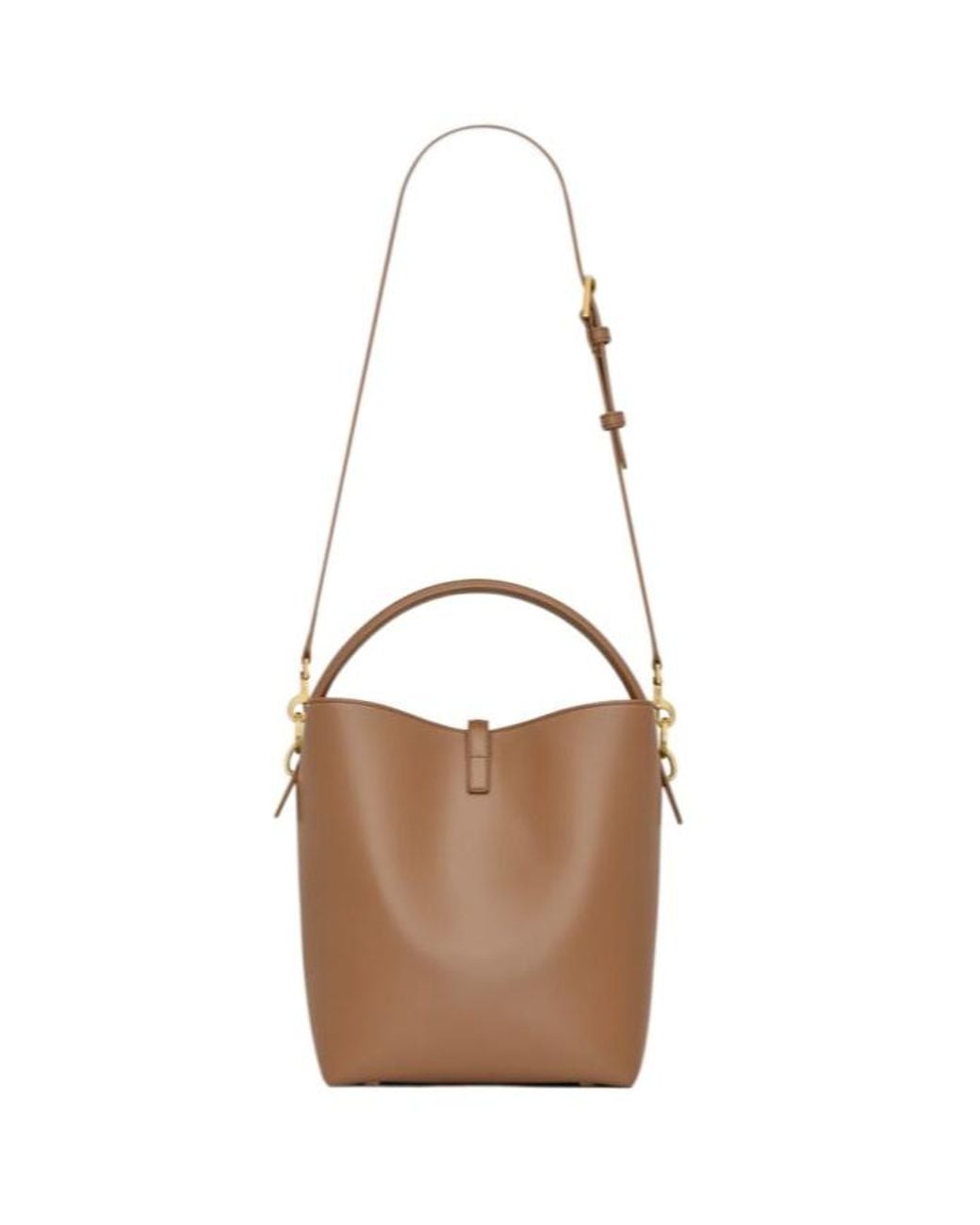 Saint Laurent Brown Le 37 Logo Plaque Tote Bag