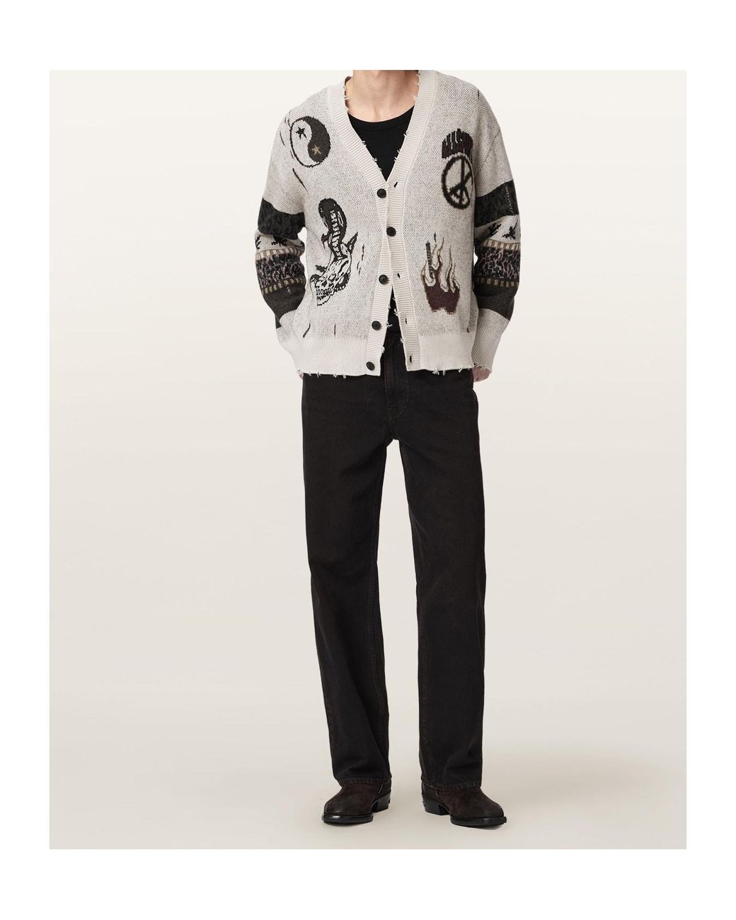 AllSaints Natural Bram Cardigan for men
