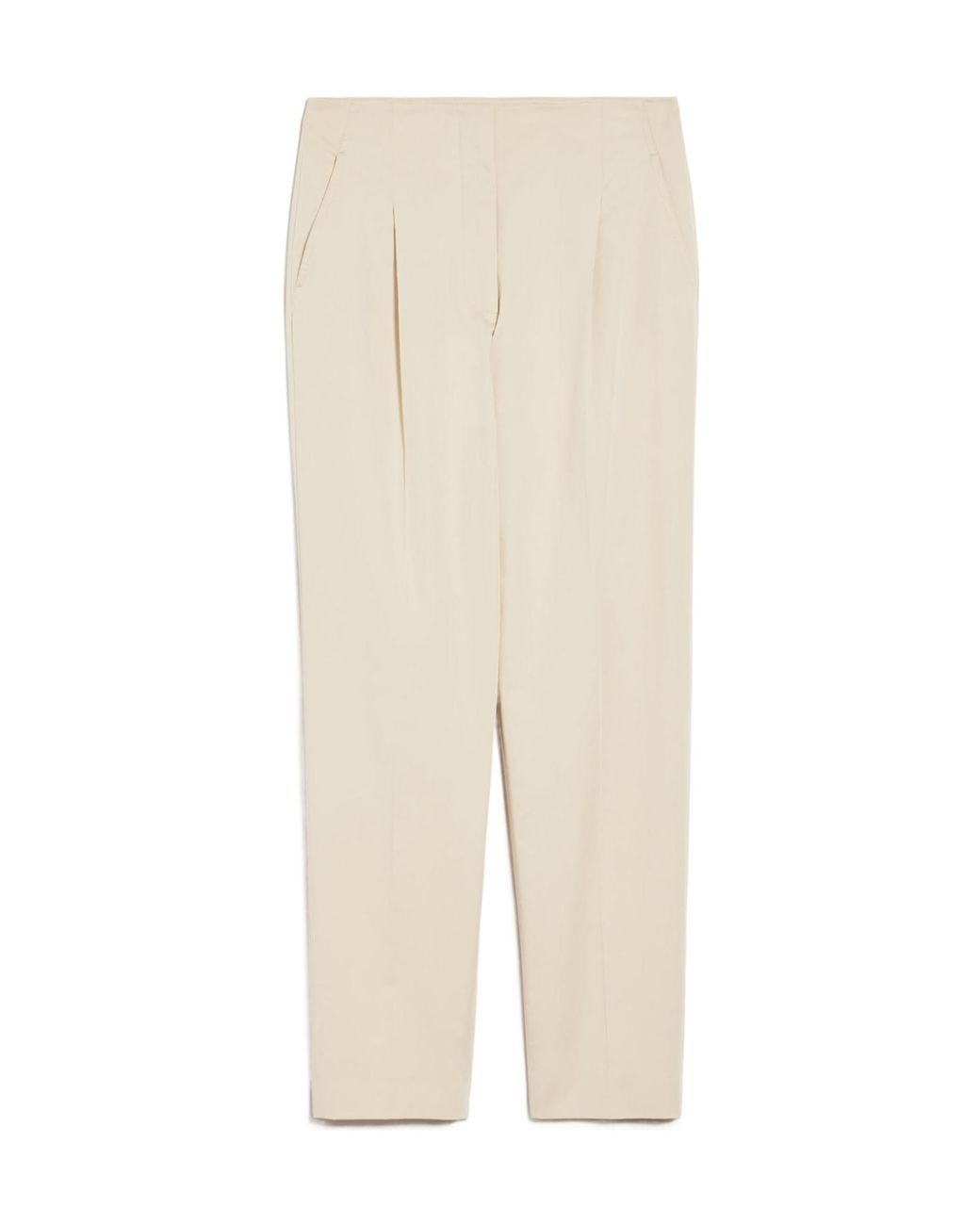 Max Mara Natural Logo Patch Straight Leg Pants