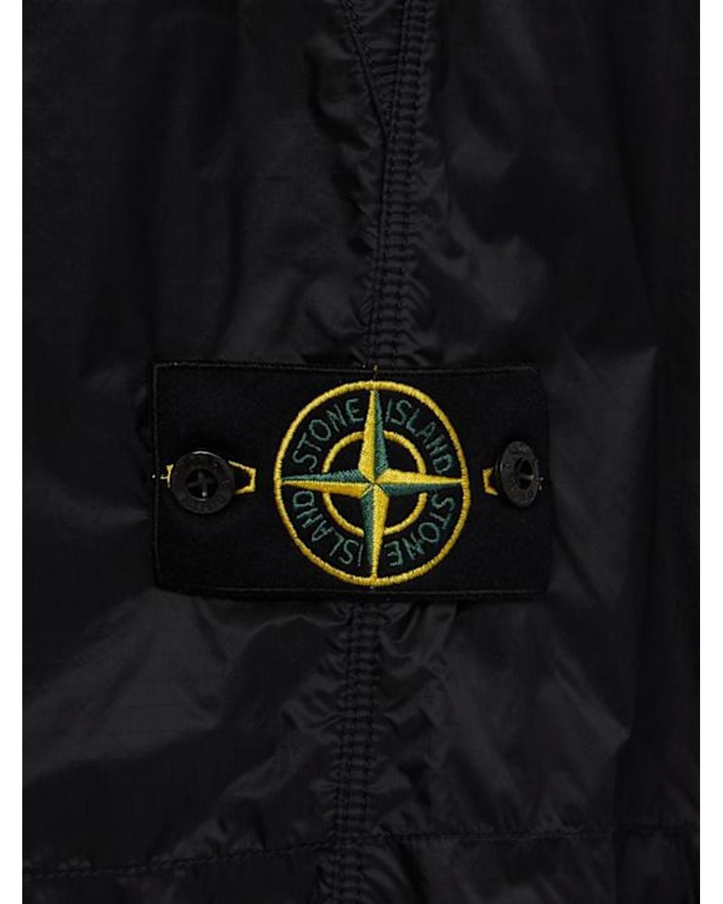 Stone Island Black Loose Nylon Shorts for men