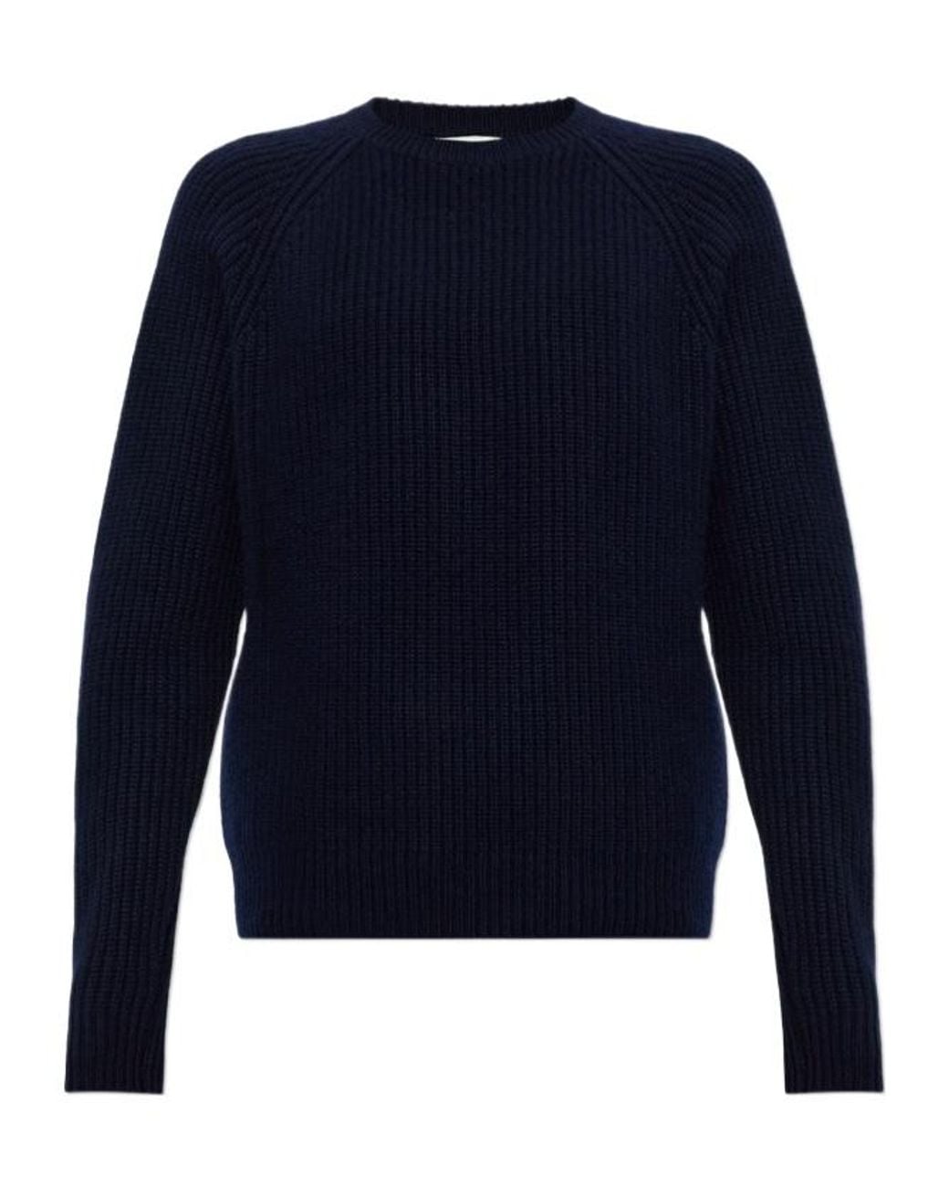 Lisa Yang Blue Soren Ribbed Knitted Sweater for men